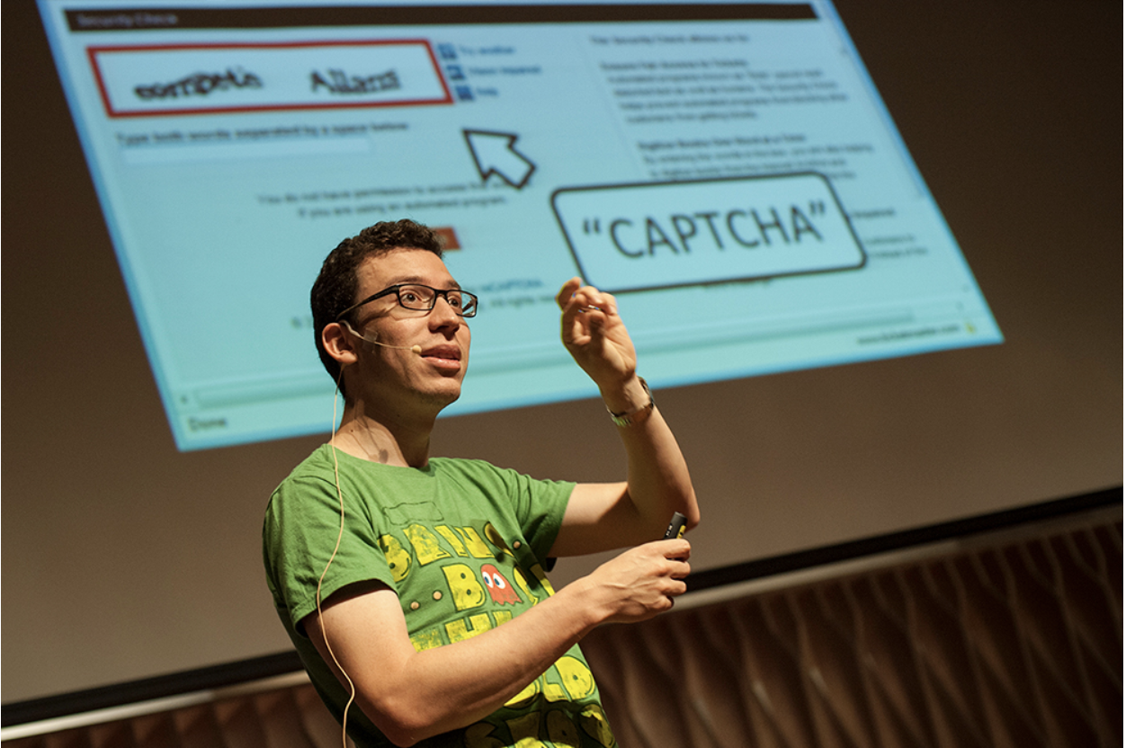 Luis von Ahn presenting CAPTCHA