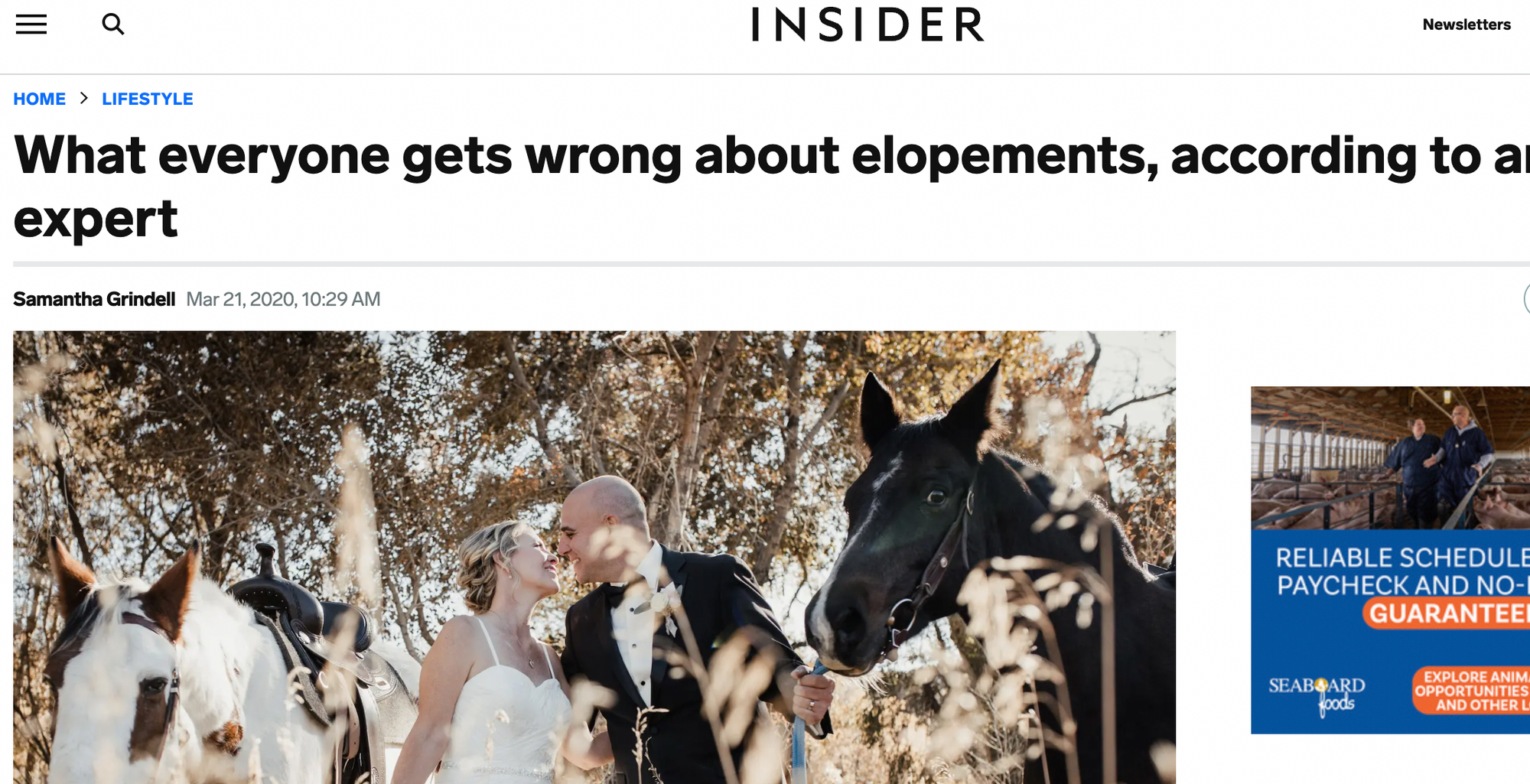 Coverage from Business Insider helped change the conversation around elopements