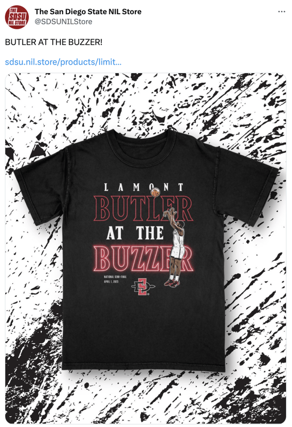 Sample buzzer-beater shirt that goes live <24 hours after a game